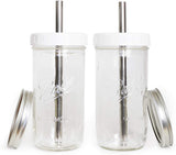 Reusable Boba Bubble Smoothie Cups with 2 Lids and metal Reusable Straw